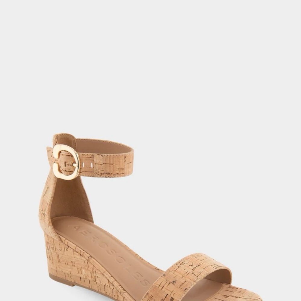 AEROSOLES Willis Cork Wedge Sandals Size 9 Never Worn